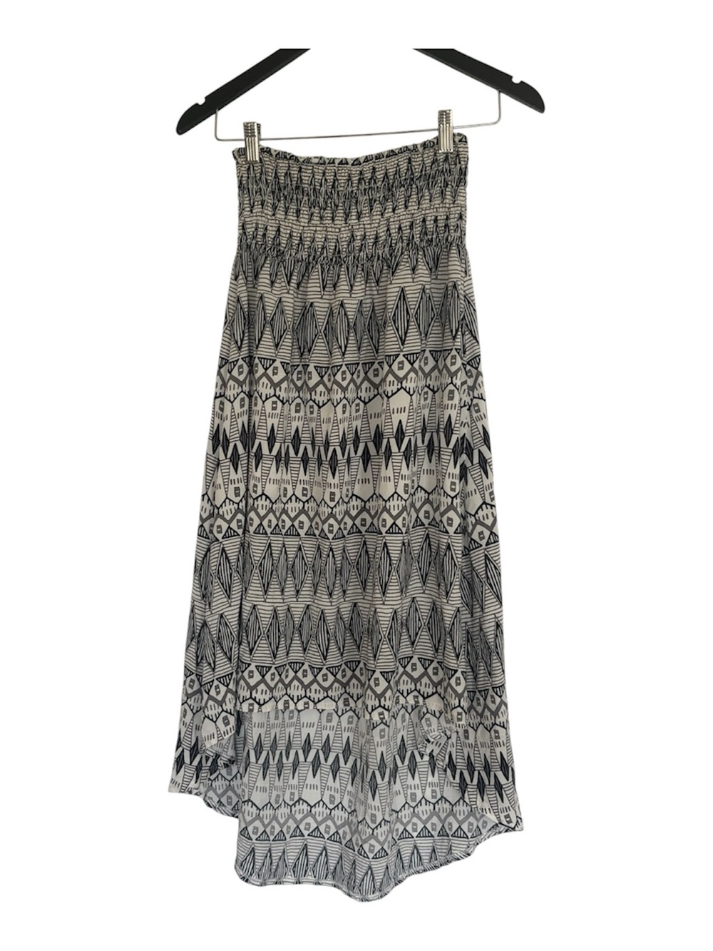 Kirra Black and White Aztec Smocked Maxi Skirt